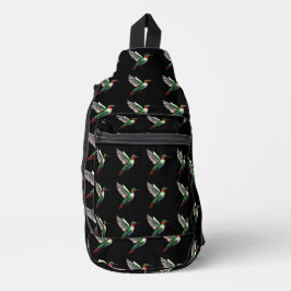 Pixeled Green Hummingbird Sling Bag