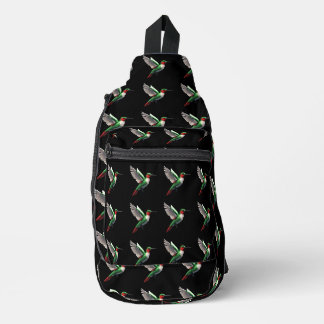 Pixeled Green Hummingbird Sling Bag