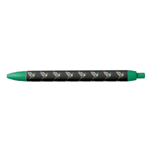 Pixeled Green Hummingbird Zwarte Inkt Pen