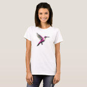 Pixeled Pink Hummingbird T-shirt (Voorkant volledig)