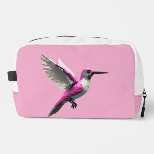Pixeled Pink Hummingbird Toilettasje