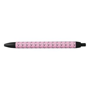Pixeled Pink Hummingbird Zwarte Inkt Pen