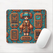pixelillustratie muismat (Met muis)