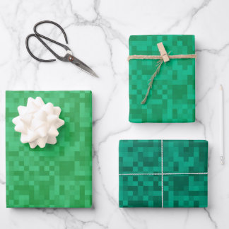 Pixelized Green Pack Inpakpapier Vel