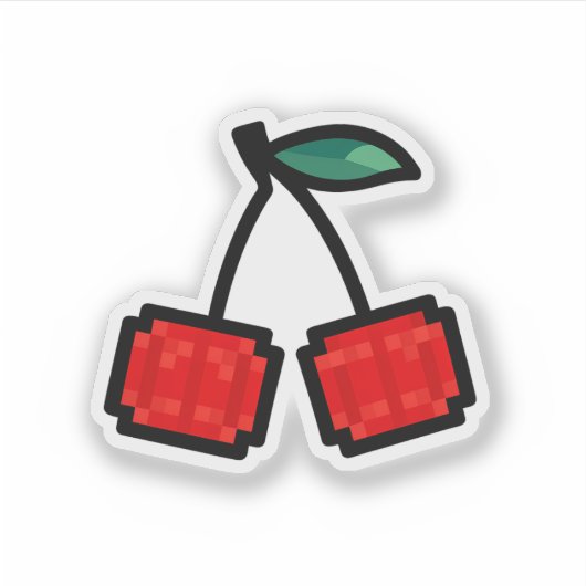 Pixelkersen Sticker (Voorkant)