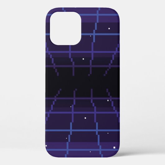 pixelkunst van 80s Retro sci-Fi achtergrond. Pixel Case-Mate iPhone Case (Achterkant)