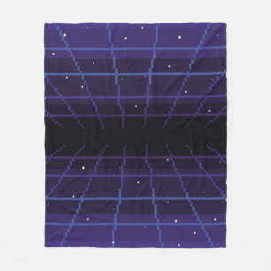 pixelkunst van 80s Retro sci-Fi achtergrond. Pixel Fleece Deken