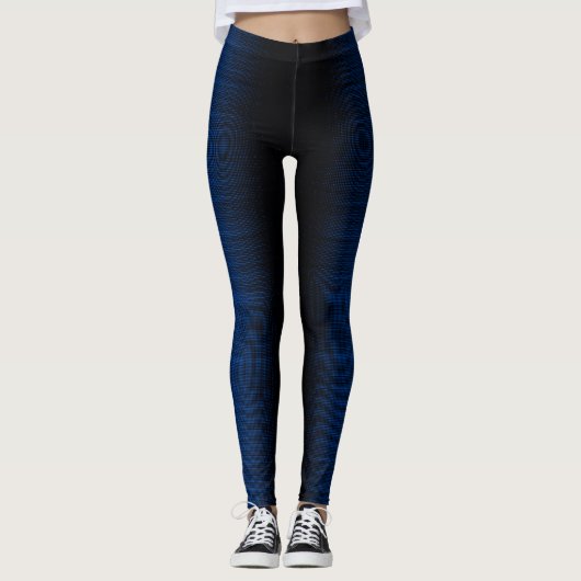 Pixelpatroon 01.B.bw.Black BG Leggings (Voorkant)