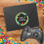 Pixels bereiken gameniveau op kinderen van zaterda ronde sticker