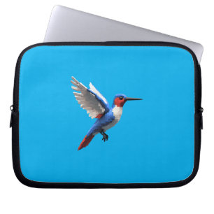 Pixels Blue Hummingbird Laptop Sleeve