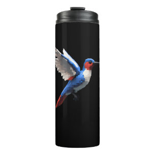 Pixels Blue Hummingbird Thermosbeker