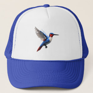 Pixels Blue Hummingbird Trucker Pet