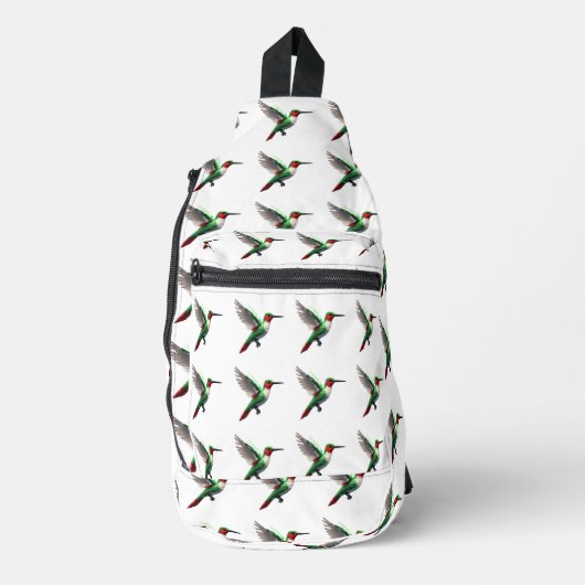 Pixels Groene Kolibries Sling Bag (Voorkant)