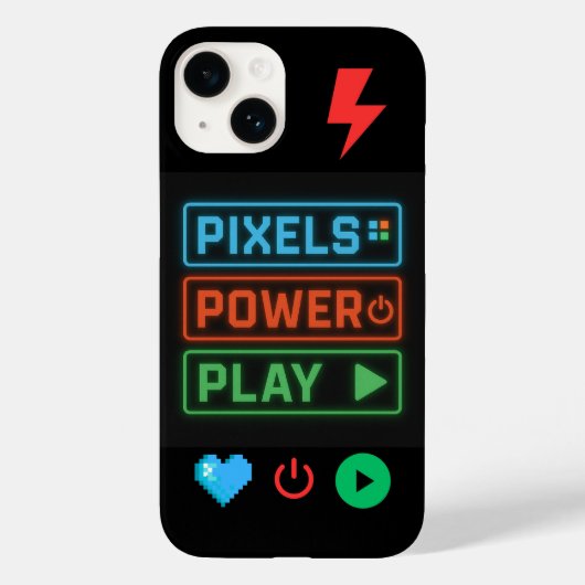Pixels Power Play coque iphone - Retro Gamer Phone (Verso)