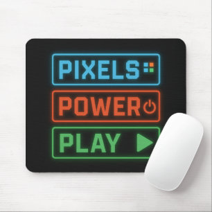 Pixels Power Play – Retro Gamer Muismatontwerp Muismat