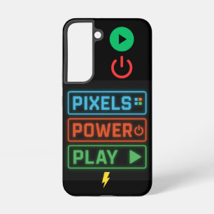Pixels Power Play Retro Gamer Telefoonhoesje Samsung Galaxy Hoesje