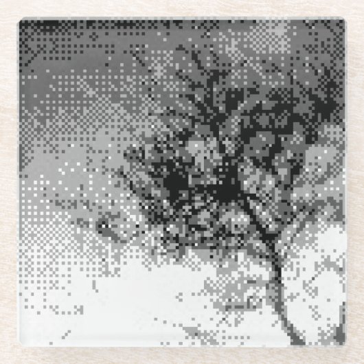 pixeltekenstructuur glazen onderzetter (Voorkant)