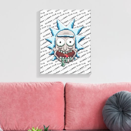 Pixelverse Rick Drooling Head Canvas Afdruk (Insitu (Woonkamer))