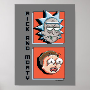 Pixelverse Rick en kleurenscherm Poster