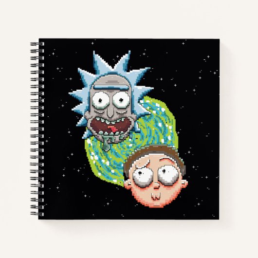 Pixelverse Rick en Morty Portal Grafisch Notitieboek (Voorkant)