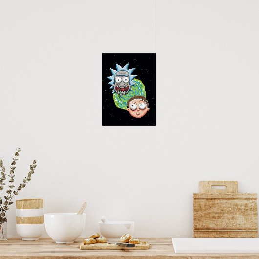Pixelverse Rick en Morty Portal Grafisch Poster (Keuken)