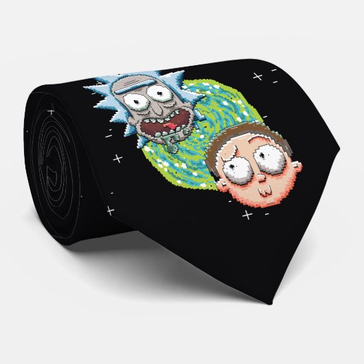 Pixelverse Rick en Morty Portal Grafisch Stropdas (Opgerold)