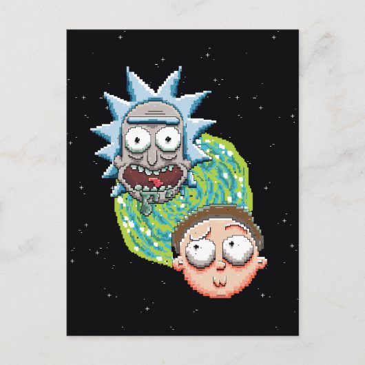 Pixelverse Rick en Morty Portal Grafisch Uitnodiging Briefkaart (Voorkant)