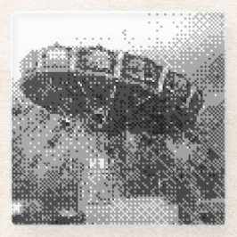 pixelvormige onderzetter van de schommelingsrit glazen onderzetter