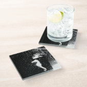 pixelzeepaardje glazen onderzetter (Schuin)