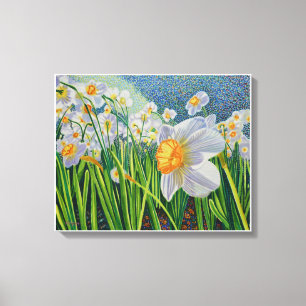Pixerstick Sticker - Dansende Daffodils Canvas Afdruk