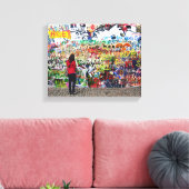 Pixerstick Sticker - John Lennon Wall, Praag Canvas Afdruk (Insitu (Woonkamer))