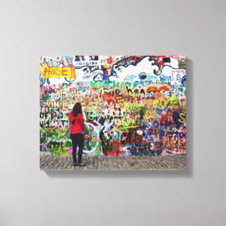 Pixerstick Sticker - John Lennon Wall, Praag Canvas Afdruk
