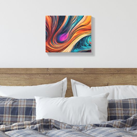 Pixerstick Sticker met gemengde kleur ontwerp Canvas Afdruk (Insitu (Slaapkamer))