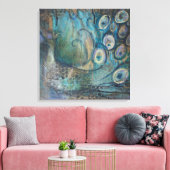 Pixerstick Sticker Peacock Canvas Afdruk (Insitu (Woonkamer))