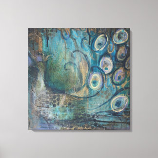 Pixerstick Sticker Peacock Canvas Afdruk