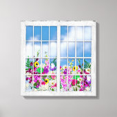 Pixerstick Sticker, Uitzicht van de bloemen, rusti Canvas Afdruk (Voorkant)