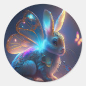 Pixie Bunny Ronde Sticker (Voorkant)