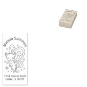 Pixie Cat - Fairy Wings Kat Address Rubberstempel (Gestempeld)