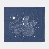 Pixie Cat - Fairy Wings Kat op blauw Fleece Deken (Voorkant (Horizontaal))