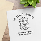 Pixie Cat Fairy Wings Kitten Arch Address Rubberstempel