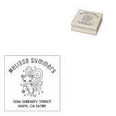 Pixie Cat Fairy Wings Kitten Arch Address Rubberstempel (Gestempeld)