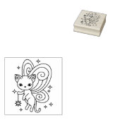 Pixie Cat Fairy Wings Kitty Rubberstempel (Gestempeld)
