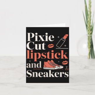Pixie cut lippenstift en sneakers korte kapsel  kaart