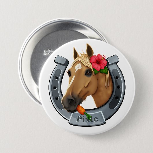 Pixie de merrie ronde button 7,6 cm (Voorkant /achterkant)