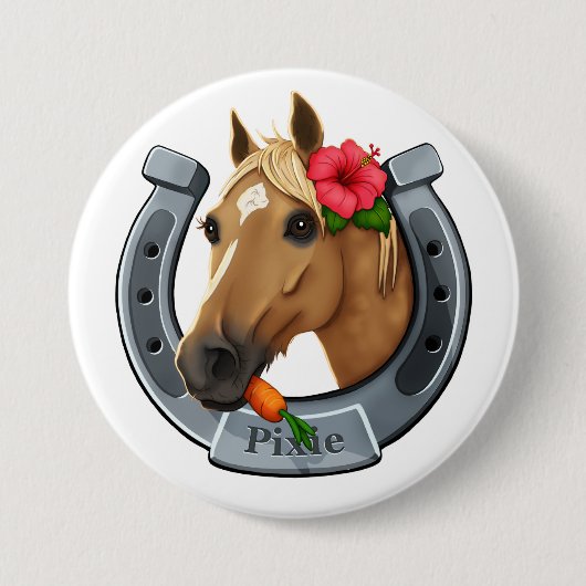 Pixie de merrie ronde button 7,6 cm (Voorkant)