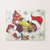 Pixie Elf Girl-kerstpuzzel Legpuzzel (Horizontaal)