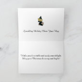 Pixie Elf Kerstvakantie Cheer Retro Kaart (Binnen)