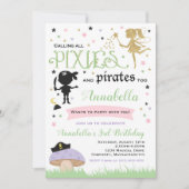 Pixie Et Pirate Invitation Anniversaire Fée Pirate (Devant)
