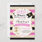 Pixie Et Pirate Invitation D'Anniversaire Pirate F (Devant)