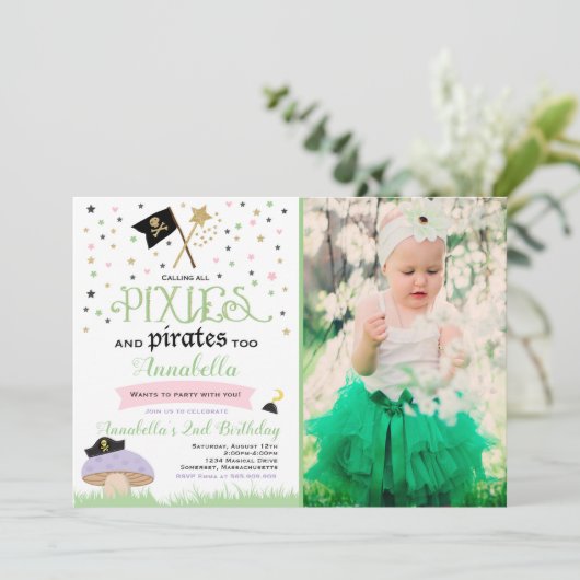 Pixie Et Pirate Invitation D'Anniversaire Pirate F (Debout devant)